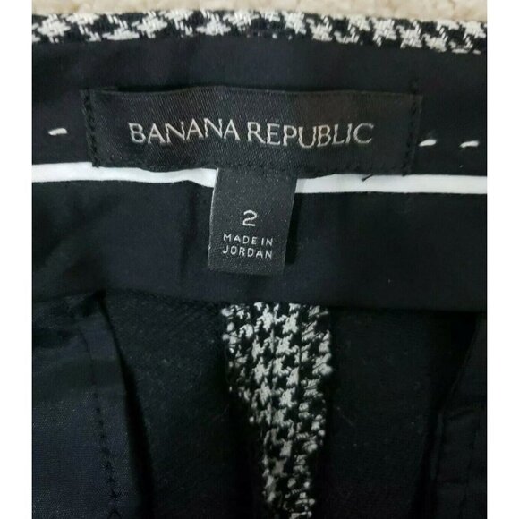 Banana Republic ~Woman Size 2~ White/Black Geometric Print Ankle Pants Sloan. - Picture 7 of 11